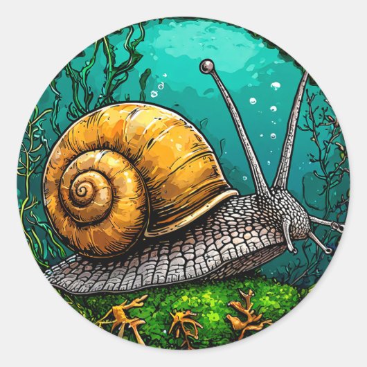 Sticker Rond Escargot mignon (Devant)