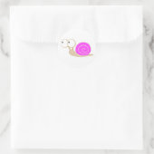Sticker Rond Escargot rose (Sac)