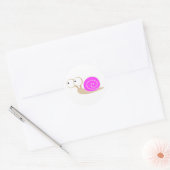 Sticker Rond Escargot rose (Enveloppe)