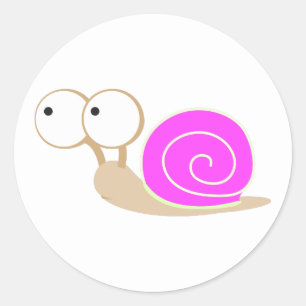 Sticker Rond Escargot rose