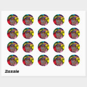 Sticker Rond Escouade d'art de Sloth Artist (Feuille)