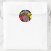 Sticker Rond Escouade d'art de Sloth Artist (Sac)