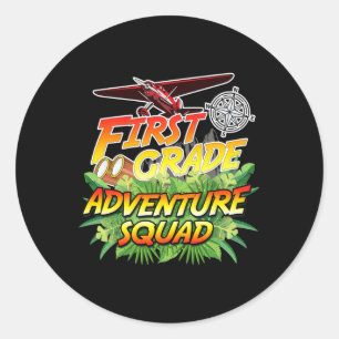 Sticker Rond Escouade d'aventure de première année - Enseignant