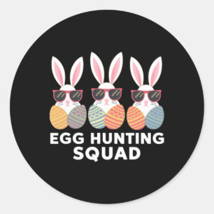 Sticker Rond Escouade de chasse aux oeufs Garçons Filles Famill