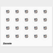 Sticker Rond Escouade de lapin TShirt pour maillot de lapin _ C (Feuille)