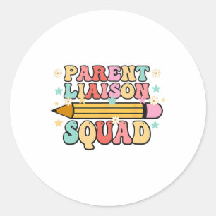 Sticker Rond Escouade de liaison des parents d'élèves Rétro Ret