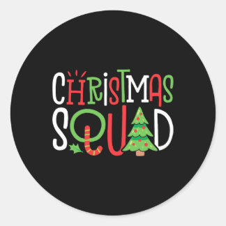 Sticker Rond Escouade de Noël Funny Xmas Arbre famille Correspo
