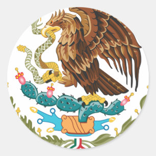 Sticker Rond Escudo Nacional de México - Emblème mexicain