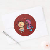 Sticker Rond Eskimo Amical Nez Baisers Enfants (Enveloppe)