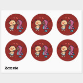 Sticker Rond Eskimo Amical Nez Baisers Enfants (Feuille)