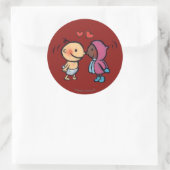 Sticker Rond Eskimo Amical Nez Baisers Enfants (Sac)