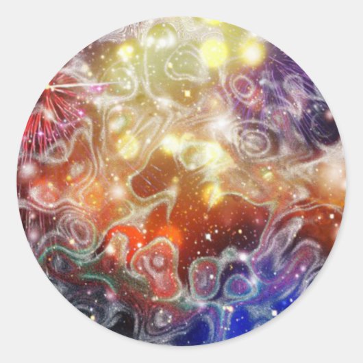 Sticker Rond Espace Abstrait (Devant)