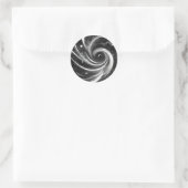 Sticker Rond Espace Abstrait noir et blanc (Sac)
