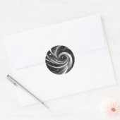 Sticker Rond Espace Abstrait noir et blanc (Enveloppe)