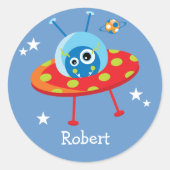 Sticker Rond Espace Alien personnalisé (Devant)