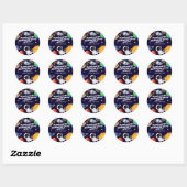 Sticker Rond Espace Astronaute Anniversaire Merci (Feuille)