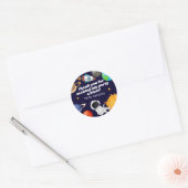 Sticker Rond Espace Astronaute Anniversaire Merci (Enveloppe)