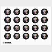 Sticker Rond Espace Axolotl Kawaii Pastel Goth Anime Aesthétiqu (Feuille)