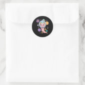 Sticker Rond Espace Axolotl Kawaii Pastel Goth Anime Aesthétiqu (Sac)