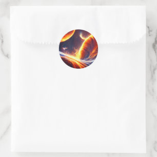 Sticker Rond Espace d'eau de feu