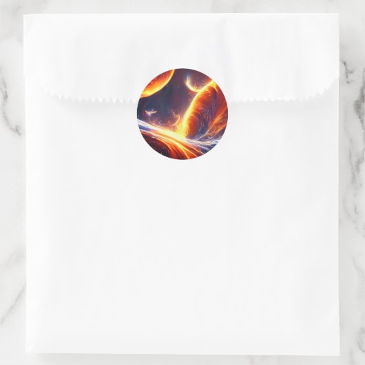 Sticker Rond Espace d'eau de feu (Sac)