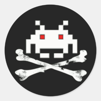 Sticker Rond espace envahisseur arêtes2