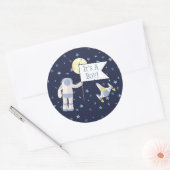 Sticker Rond Espace extra-atmosphérique C'est un garçon ! (Enveloppe)