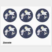 Sticker Rond Espace extra-atmosphérique C'est un garçon ! (Feuille)