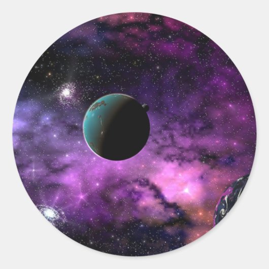 Sticker Rond Espace planétaire (Devant)