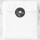 Sticker Rond Espace, Saturne Anneaux & Lunes (Sac)