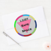 Sticker Rond Espace sécurisé LGBT (Enveloppe)