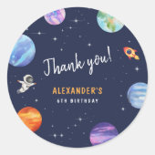 Sticker Rond Espace Thématique Anniversaire Fête Favoriser Merc (Devant)