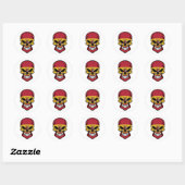 Sticker Rond Espagne Drapeau crâne souriant (Feuille)