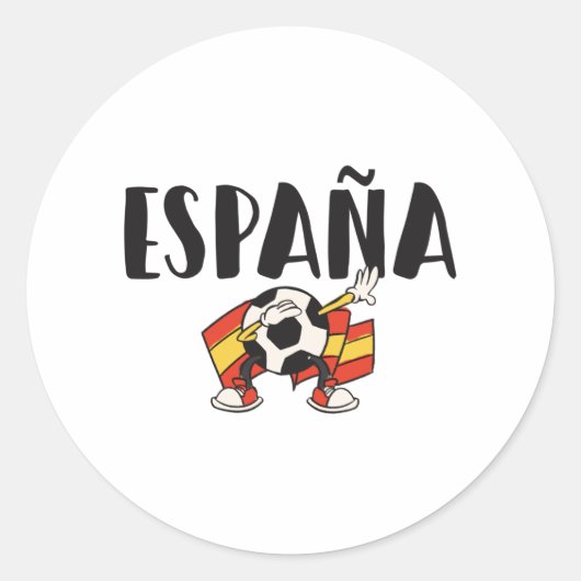 Sticker Rond Espagne Football Fan Shirt Drapeau (Devant)