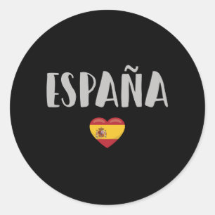 Sticker Rond Espagne Football Fan Shirt Drapeau
