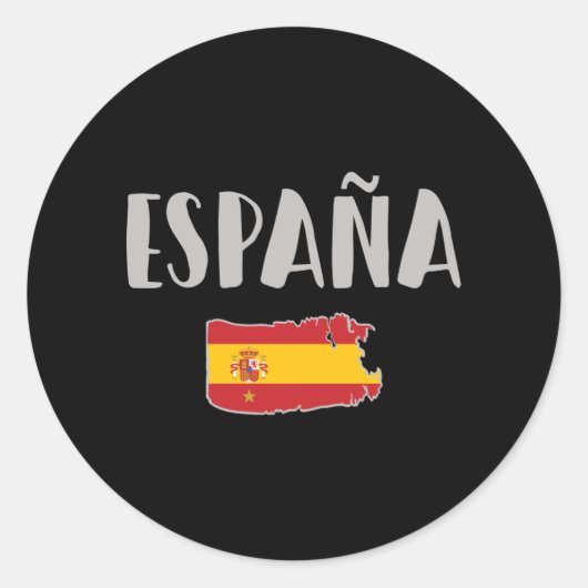 Sticker Rond Espagne Football Fan Shirt Drapeau (Devant)