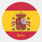 Sticker Rond Espagne & patriotes du drapeau espagnol, vacances  (Devant)