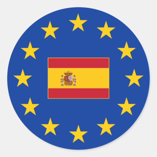 Sticker rond Espagne Union européenne (Devant)