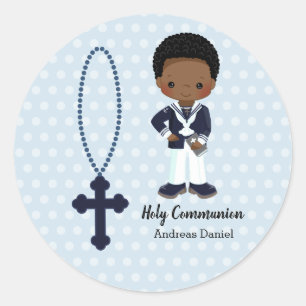 Sticker Rond Espagnol Sailor First Communion garçon