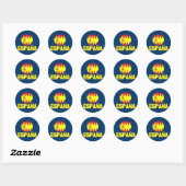 Sticker Rond Espana Espagne La Furia Roja Football (Feuille)