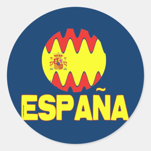 Sticker Rond Espana Espagne La Furia Roja Football (Devant)