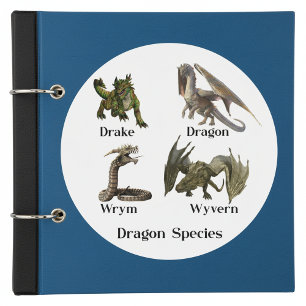 Sticker Rond Espèces de types de dragons Wrym Wyvern Drake