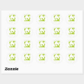 Sticker Rond Espèces prioritaires : Panda géant (Feuille)