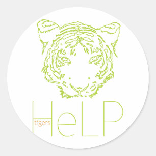 Sticker Rond Espèces prioritaires : Tigre