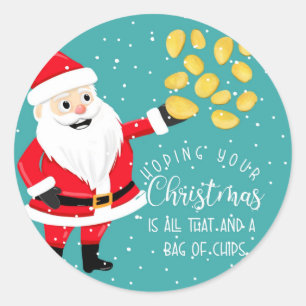 Sticker Rond espérant que votre Noël est tout ça et sac de c