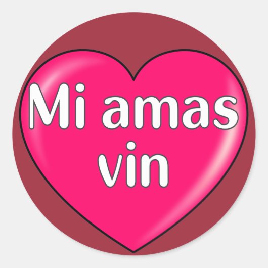 Sticker Rond Esperanto - Je vous aime (Devant)