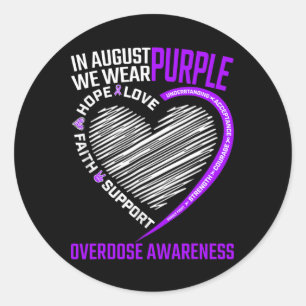 Sticker Rond Espérons La Foi En Août Nous Portons Violet Overdo