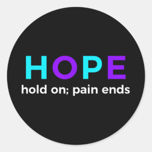 Sticker Rond Espérons Que La Douleur Met Fin À La Prévention Du