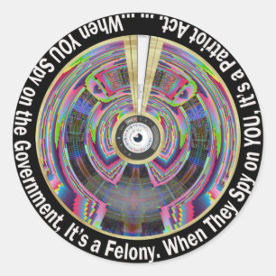 Sticker Rond Espion sur l'autocollant de Patriot Act