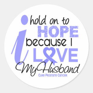 Sticker Rond Espoir de cancer de la prostate pour mon mari